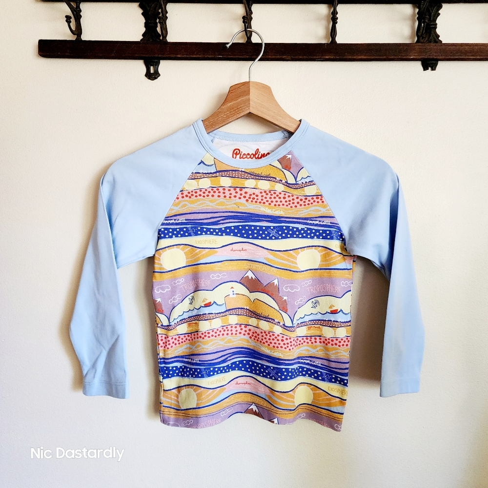 Piccolina Geology Raglan Long Sleve Baseball T Shirt | Size 6